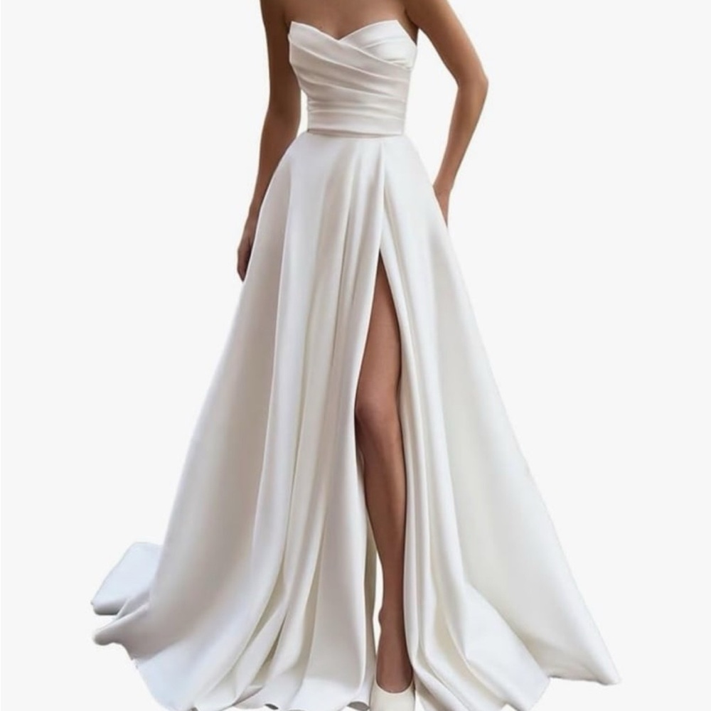 SOLD Strapless Satin Wedding Dress
